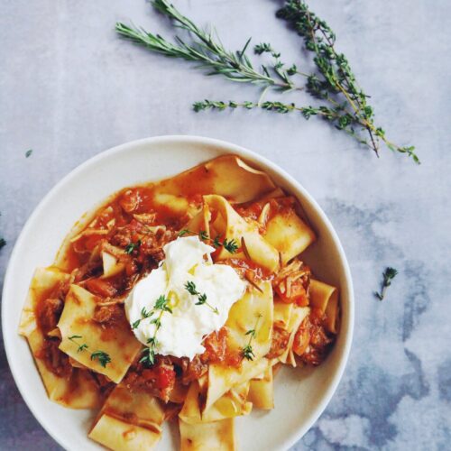 Pappardelle med gris